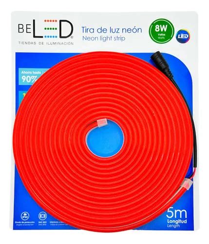 Tira De Led Neon Flexible 5m 12v Eliminador 12v 3a Rojo Cuotas Sin