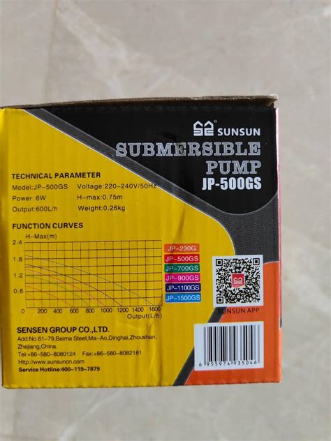 SUNSUN SUBMERSIBLE PUMP JP 500GS Pet Supplies Homes Other Pet