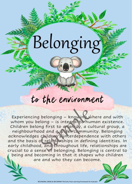 Eylf Belonging Being Becoming Poster Pack Australian Animal Theme