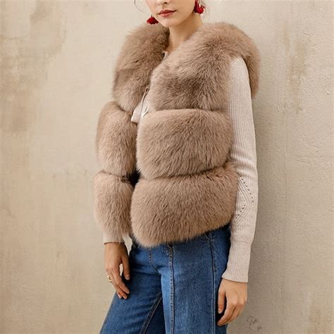 Aliexpress Buy Ethel Anderson Real Fox Fur Vest Fur Gilet Womens