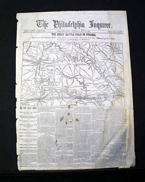 Large Civil War Map Dominates The Front Page Rarenewspapers