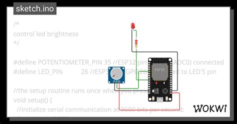 Potentiometer Wokwi Esp32 Stm32 Arduino Simulator