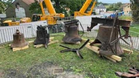 Kamenz Großröhrsdorf Alle vier Glocken aus abgebrannter Kirche