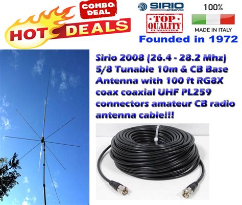 Sirio 2008 26 4 28 2 Mhz 5 8 Tunable 10m CB Base Antenna With