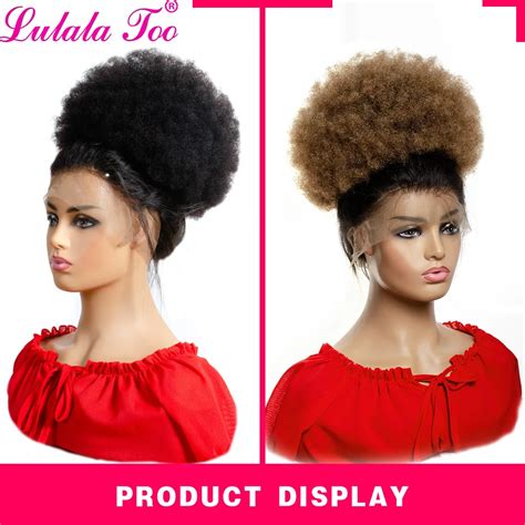 Cabelo afro feminino encaracolado cordão rabo de cavalo afro puff