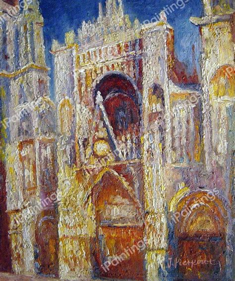 Rouen Cathedral The Portal In The Sun Painting By Claude Monet