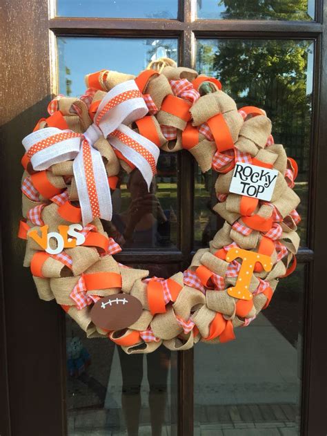 Handmade University Of Tennessee Burlap Wreath Perfect Fall Door Decor