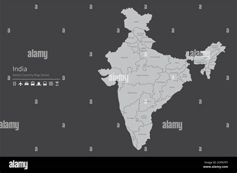 Colored Map Of India