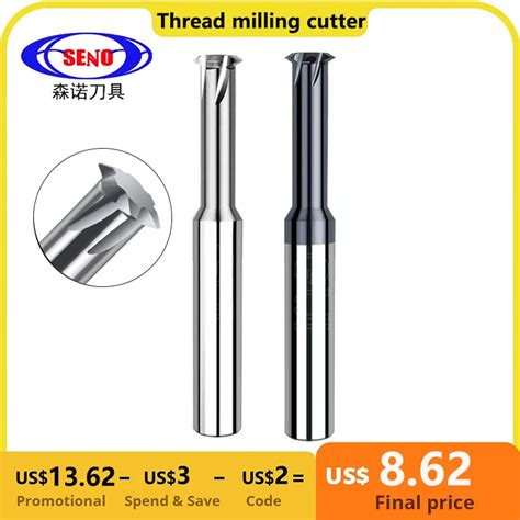 SENO 1 Tooth Thread Milling Cutter Tungsten Carbide Steel CNC Machining