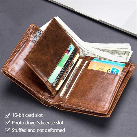 Vintage Men S Genuine Leather Wallet Large Capacity Credit Card Holder