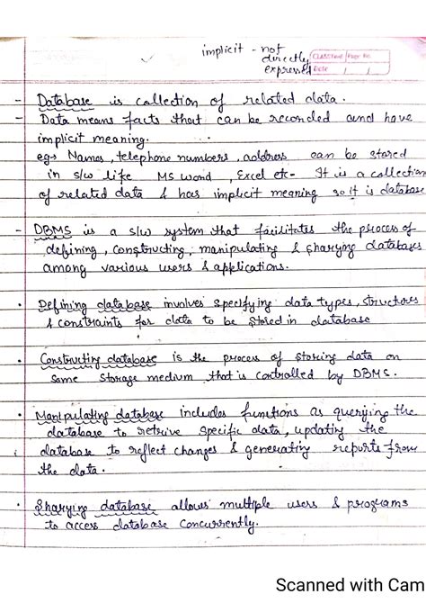 DBMS Handwritten Notes 1 B Tech Studocu