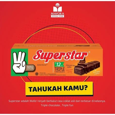 Jual SUPERSTAR WAFER TRIPLE CHOCOLATE SNACK MAKANAN RINGAN BISKUIT KRIM