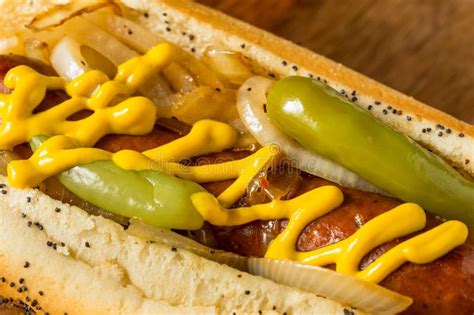Homemade Chicago Style Maxwell Street Polish Sausage Stock Image