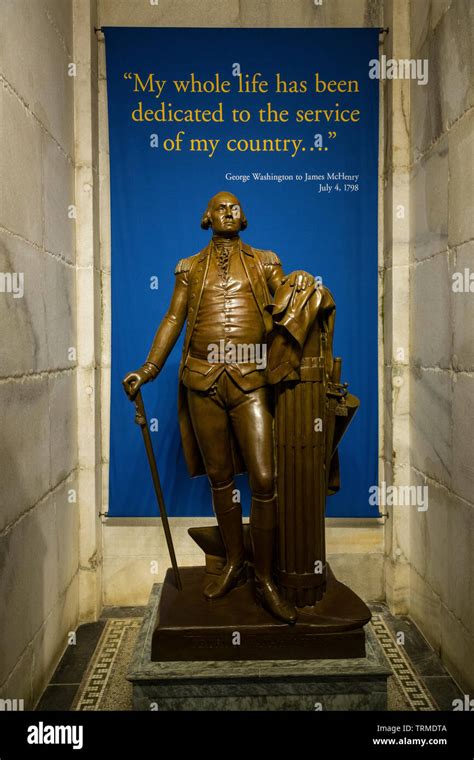 Statue of George Washington inside the Washington Monument National ...