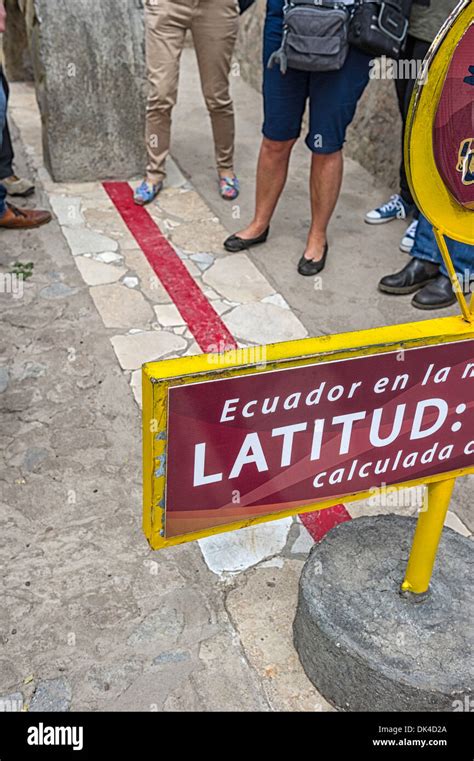 Standing On The Equator In Ecuador Stock Photo Alamy