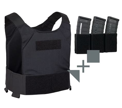 Warrior Covert Plate Carrier Triple Velcro Mag Pouch 556mm Set