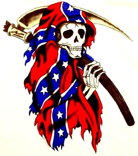 Grim Reaper Rebel Flag Sticker Pro Sport Stickers