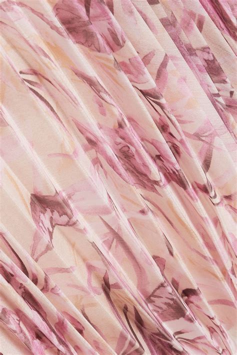 Mikael Aghal Pleated Floral Print Chiffon Skirt The Outnet