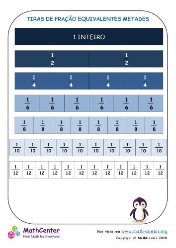 Quinto Ano Páginas De Aprendizagem Equivalência De Frações Math Center