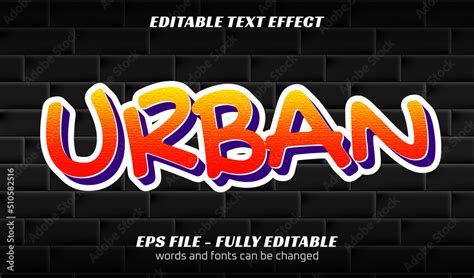 editable graffiti text effect with wall brick background Stock Vector ...