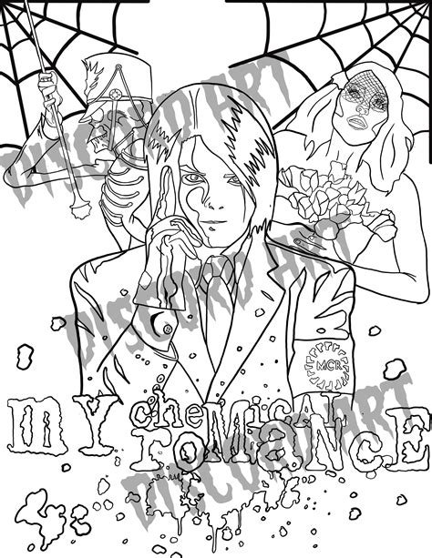 My Chemical Romance Digital Coloring Page Png Etsy