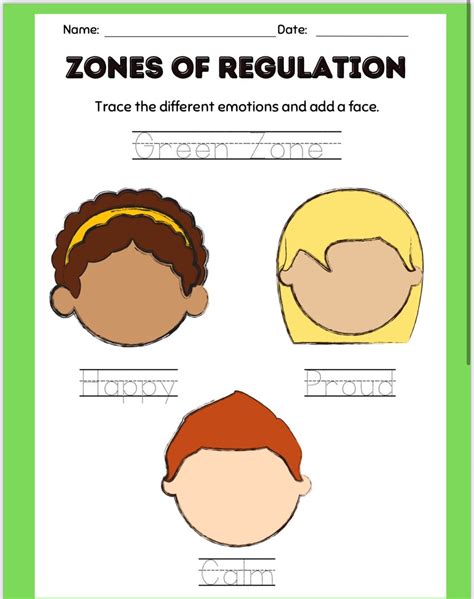 Zones Of Regulation Worksheet Etsy