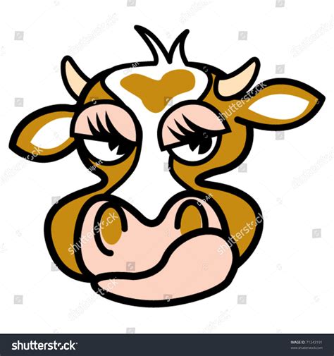 Funny Cute Cartoon Cow Mad Angry Stock Vector 71243191 Shutterstock