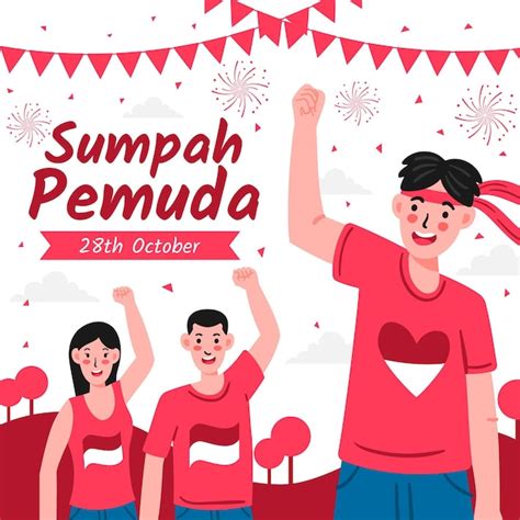 Free Vector Celebration Of Sumpah Pemuda