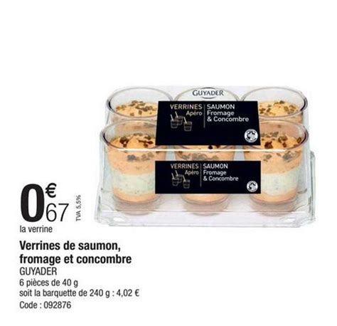 Promo Verrines De Saumon Fromage Et Concombre Guyader Chez Promocash