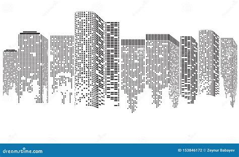 Ciudad Futurista Abstracta Edificios Del Paisaje Urbano Compuestos Con