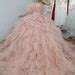 Fairy Nude Pale Pink Princess Tiered Layered Skirt Off The Shoulder Ball Gown Wedding Dress