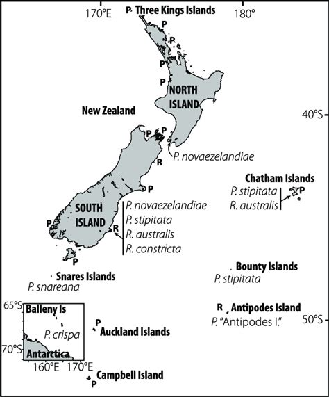 Map of the New Zealand region from the Three Kings Islands to Campbell ...