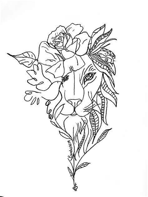 Lion tattoo, Lion of Judah | Lion tattoo with flowers, Lion tattoo on ...