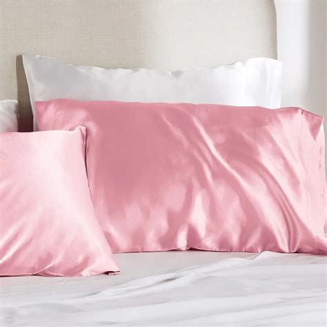 Bedsure King Size Satin Pillowcase Set Of 2 Pink Silk Pillow Cases For Hair And Skin 20x40