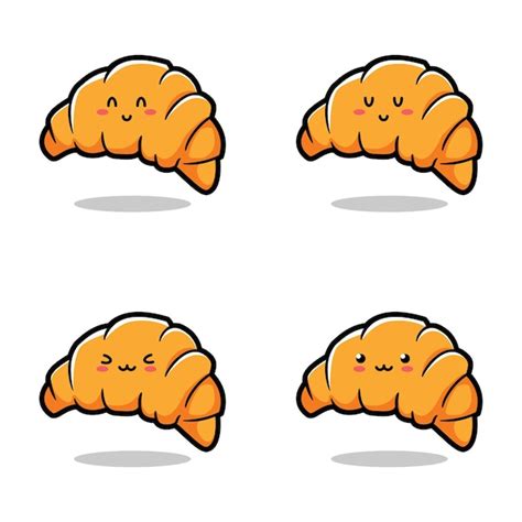 Premium Vector Vector Illustration Of Cute Croissant Emoji