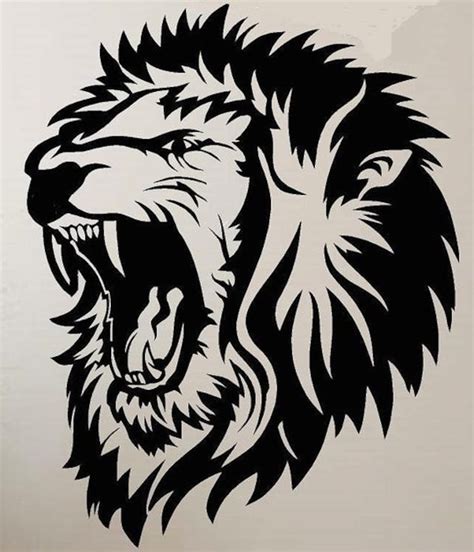 Lion Head Decal Wall Art Decal Sign Car Van Bonnet Side Sticker Tribal
