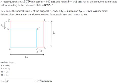 Solved A Rectangular Plate Abcd With Base A 500 Mm And