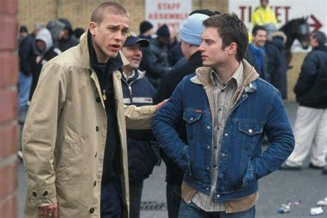 Charlie Hunnam With Elijah Wood In Football Hooligan Movie Green Street