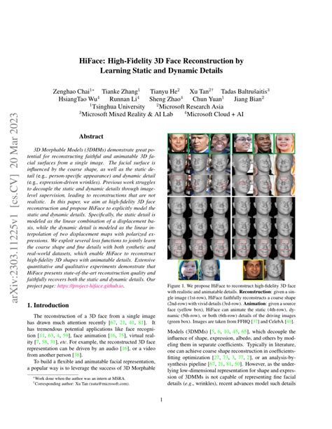 Pdf Hiface High Fidelity D Face Reconstruction By Learning Static