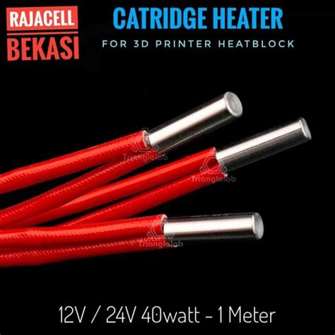 Jual Cartridge Heater Ceramic 12V 24V 40watt 1M 6 20mm Hot End 3D Printer Shopee Indonesia