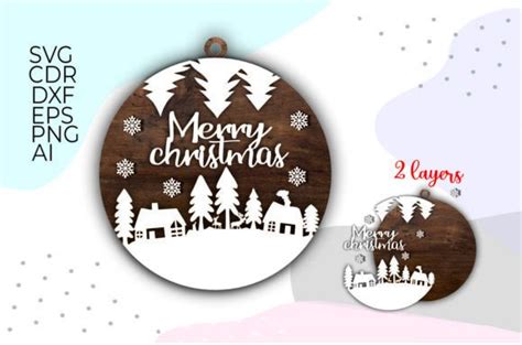 3d Merry Christmas Layered Ornaments Svg Graphic By Dianalovesdesign