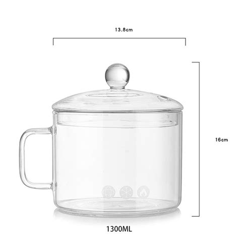 Glass Cooking Pot With Lid 13l Best Transparent Glass Pot