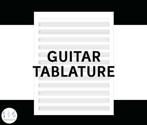 Guitar Tablature Paper Printable Pdf Digital Instant Download 12 Lines ...