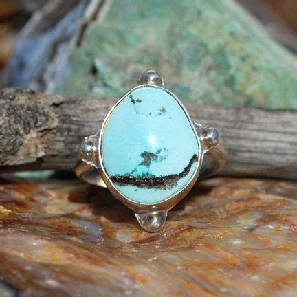 Turquoise Ring Genuine Turquoise Ring Sterling Silver Ring