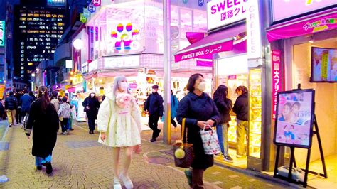 Harajuku In Tokyo Kawaii Night Street 4K ASMR Nonstop 1 Hour 06