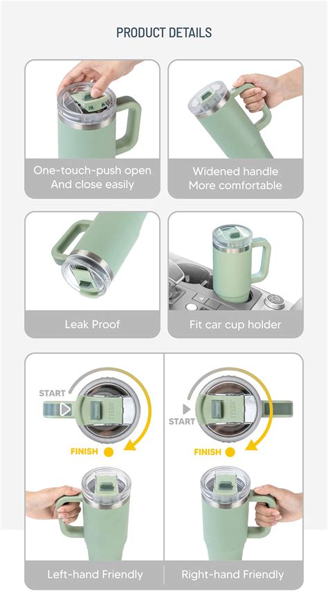 Tyeso Ts Ts Ml Ml Vacuum Insulated Tumbler Keep Cold And Hot With Handle And