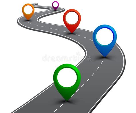 Road Infographics Winding Road To Success With Pin Pointers Business