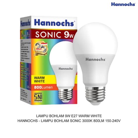 ListrikKita LAMPU BOHLAM 9W E27 WARM WHITE HANNOCHS