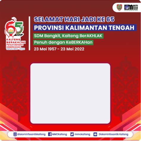 Ragam Twibbon HUT Provinsi Kalimantan Tengah Ke 65 Tahun 2022 Waca Berita