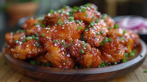 Crispy Fried Korean Chicken Created With Generative Ai Stock Photo